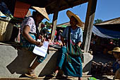 Inle Lake Myanmar. The market of the village of Nampan on the eastern lakeshore. 